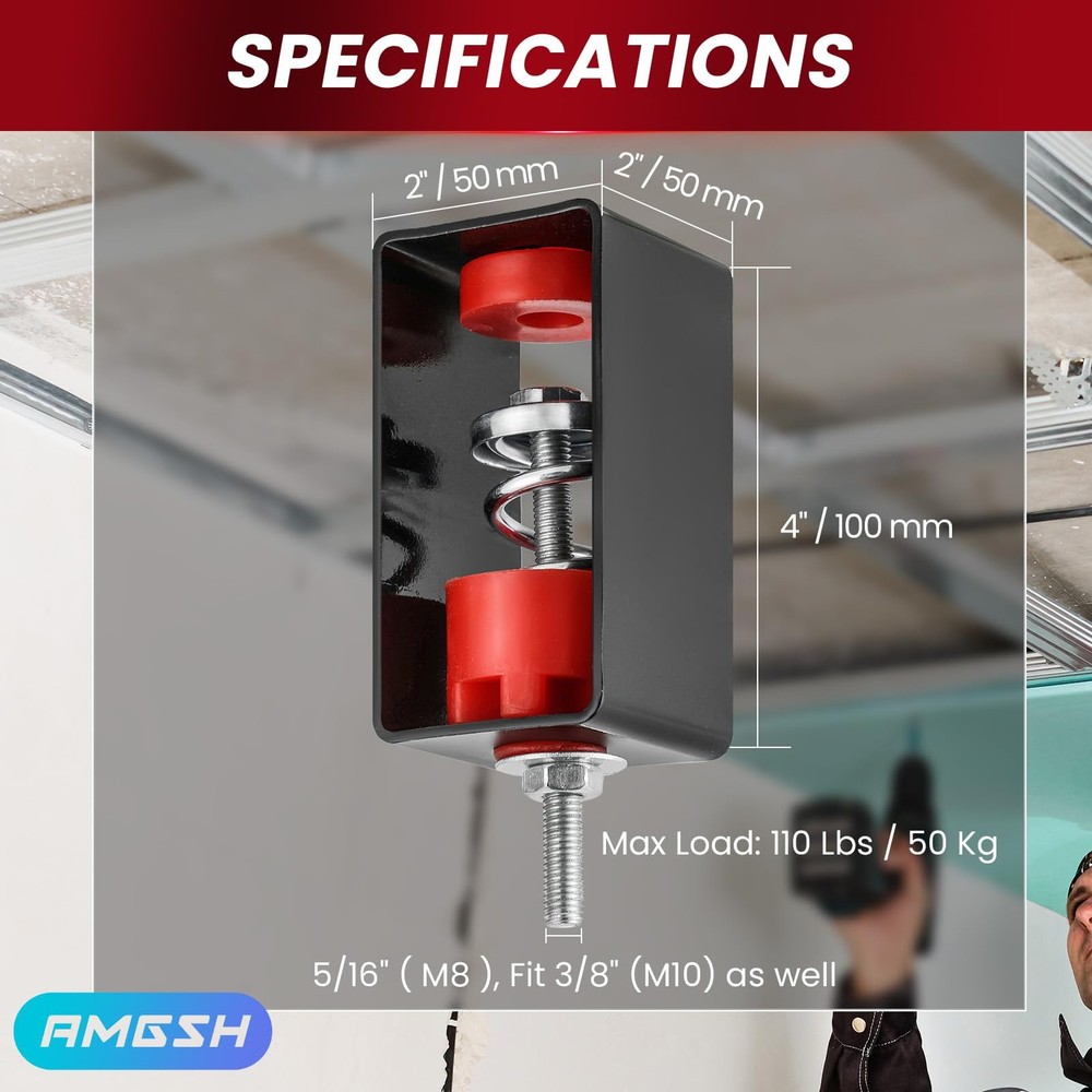 Ceiling Vibration Damping Mounts, 8 Pack Spring Vibration Isolator Hangers, 1