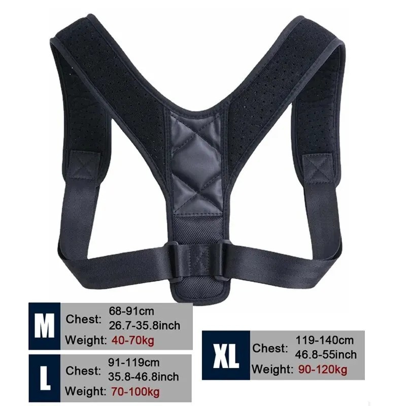 Adjustable Posture Corrector Back Shoulder Support Correct Brace Belt Men Women
