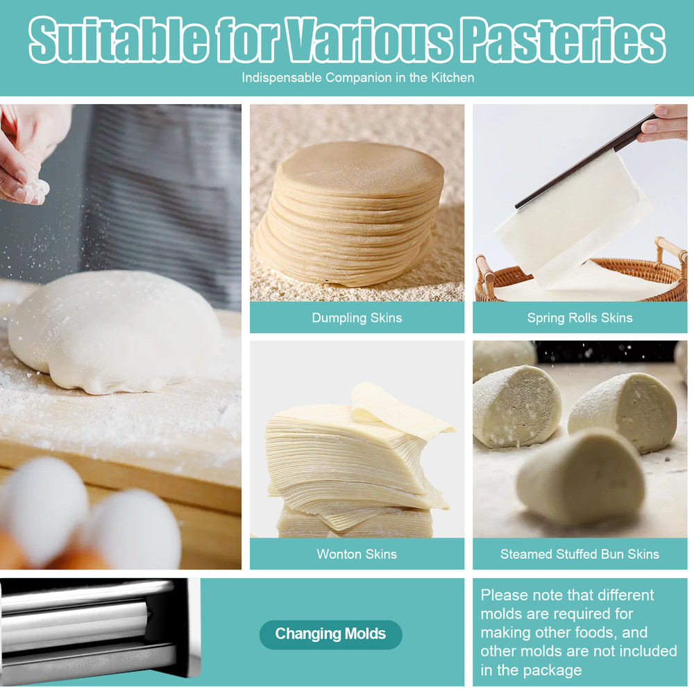 8cm 10g Mold Commercial Dumpling Skin Maker Small Dough Processing Machine 110V
