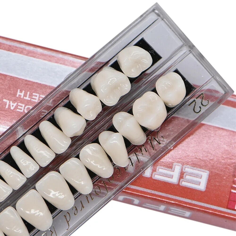 Dental Acrylic Resin Denture Shade A2A3 Upper Lower Full Set False Teeth US