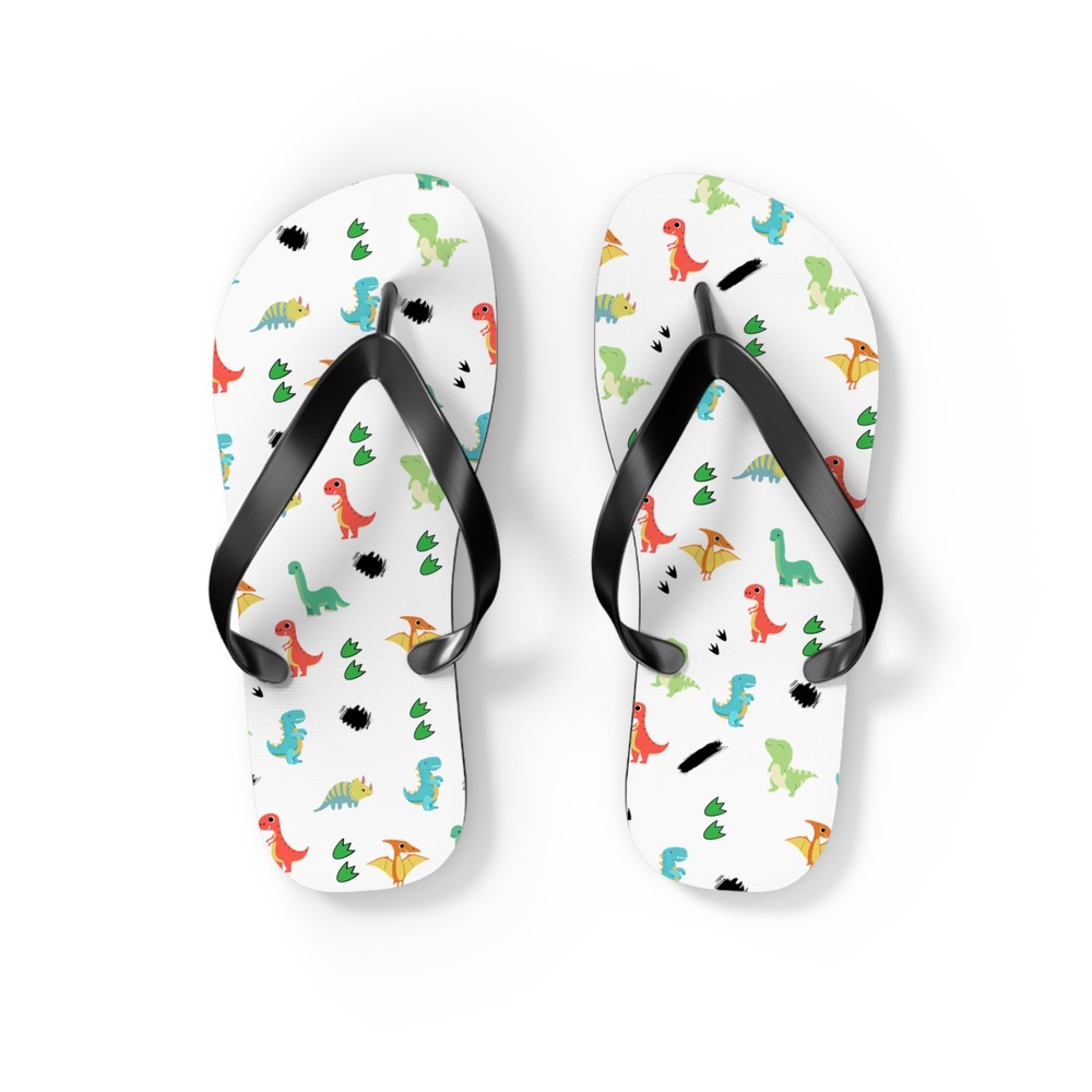Dinosaur pattern Flip Flops Dino summer