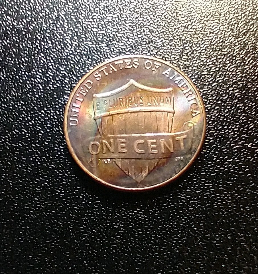2020-D Lincoln Shield Penny Rainbow Toned Coin