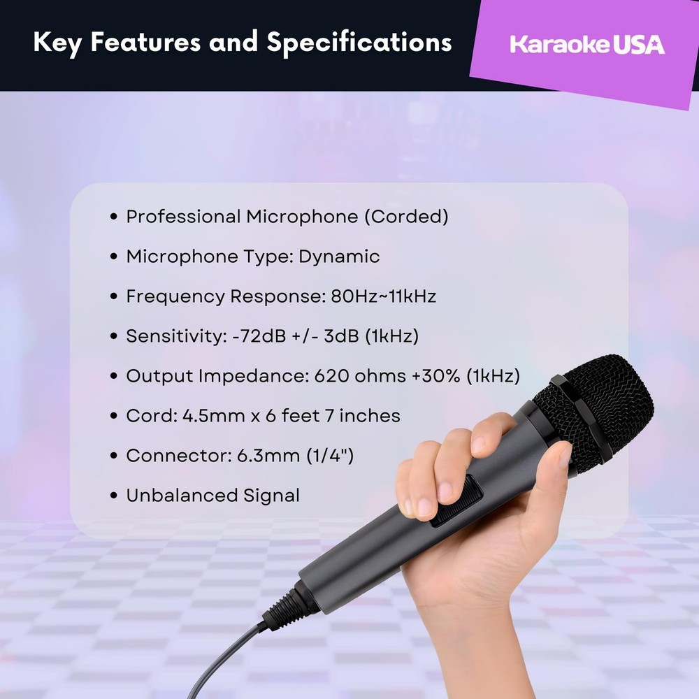 M187 Professional Dynamic Microphone (Corded),Black