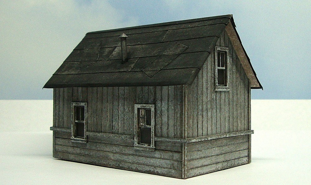HO scale-built wood model Maintenance Shed
