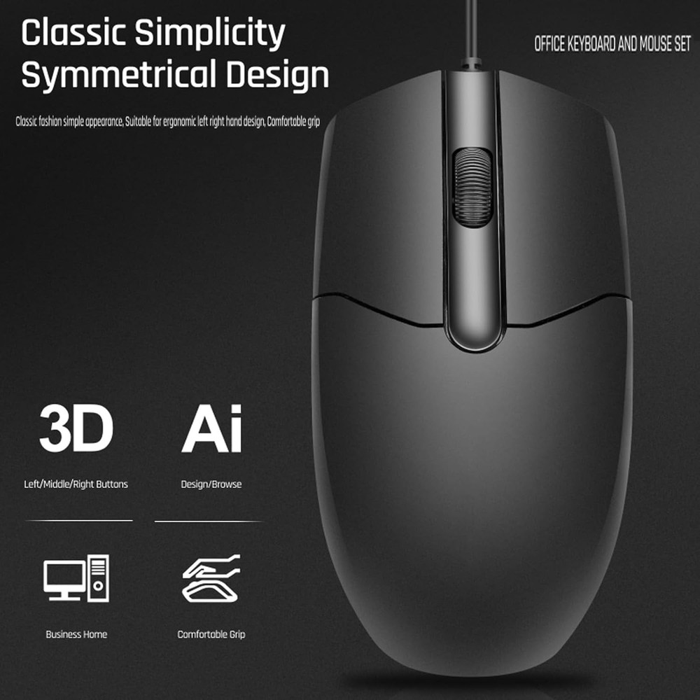 Quiet Low-Profile Ergonomic Keyboard and High-Precision Optical Mouse Combo