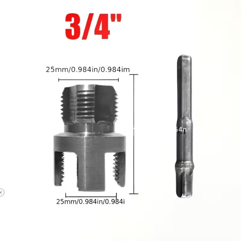 2x Integrated Internal & External Pipe Threading-Tool, PVC Pipe Threader Kit NEW