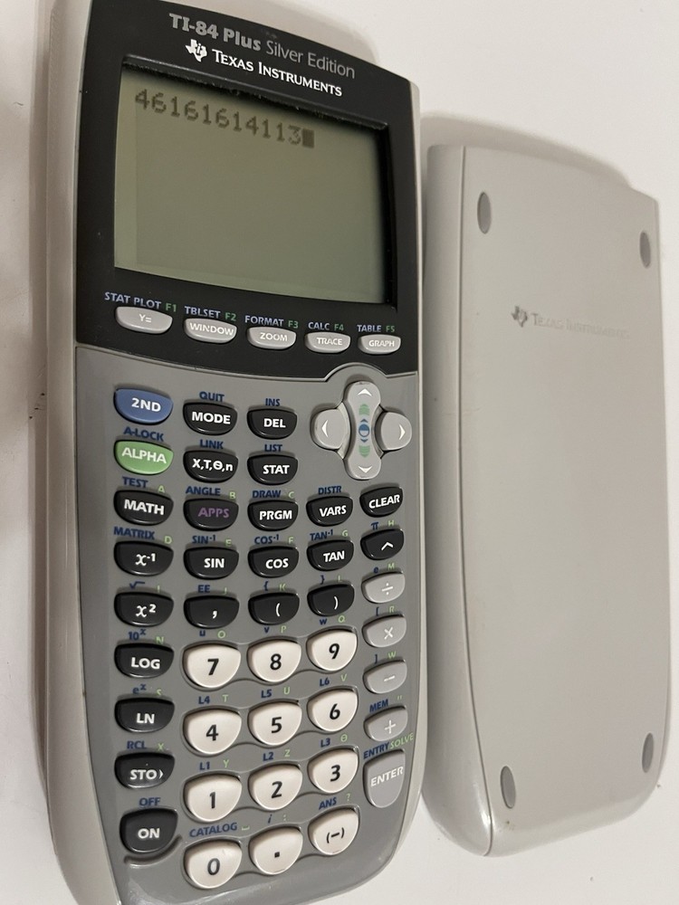 TI-84 Plus Silver Edition Calculator and Cover Tested Works