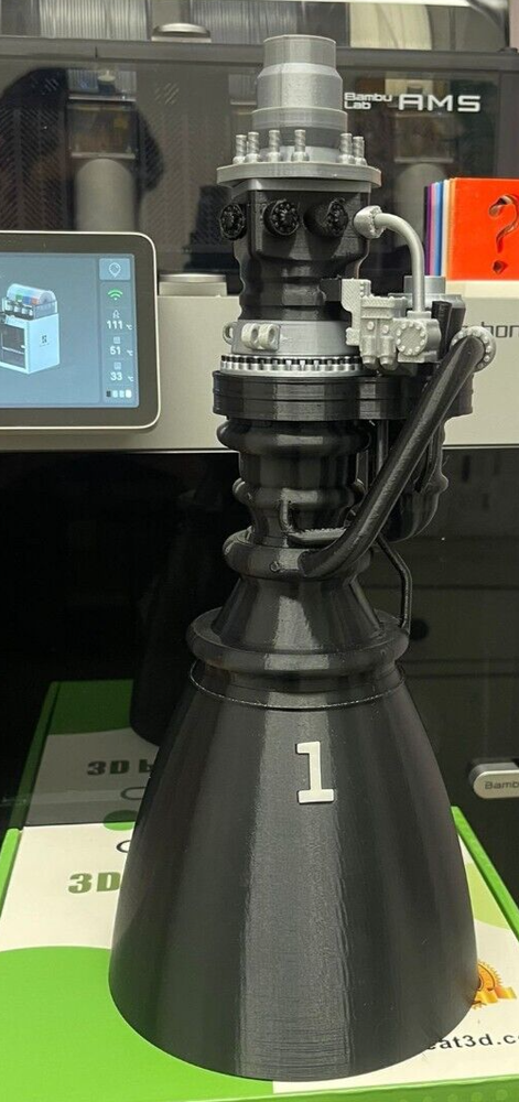 3d printed SpaceX Raptor 3 Rocket Engine Starship 1:10