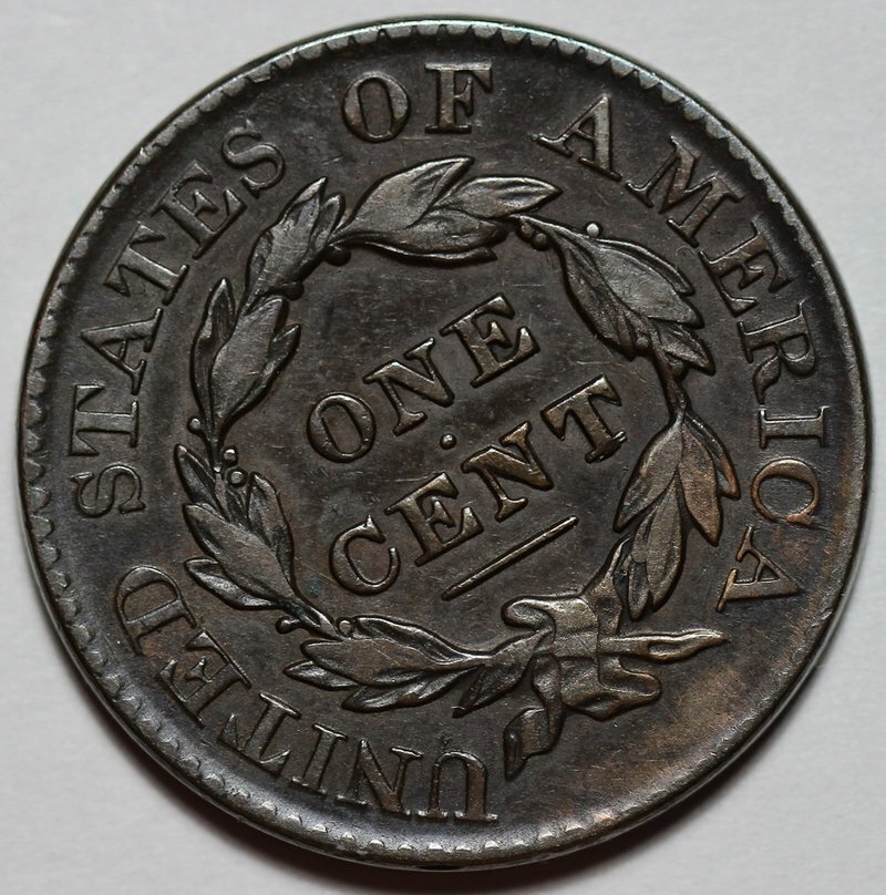1827 Coronet Head Large Cent - US 1c Copper Coin