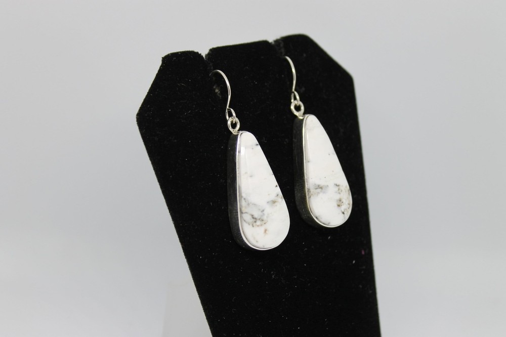 White Buffalo and Sterling Silver Earrings