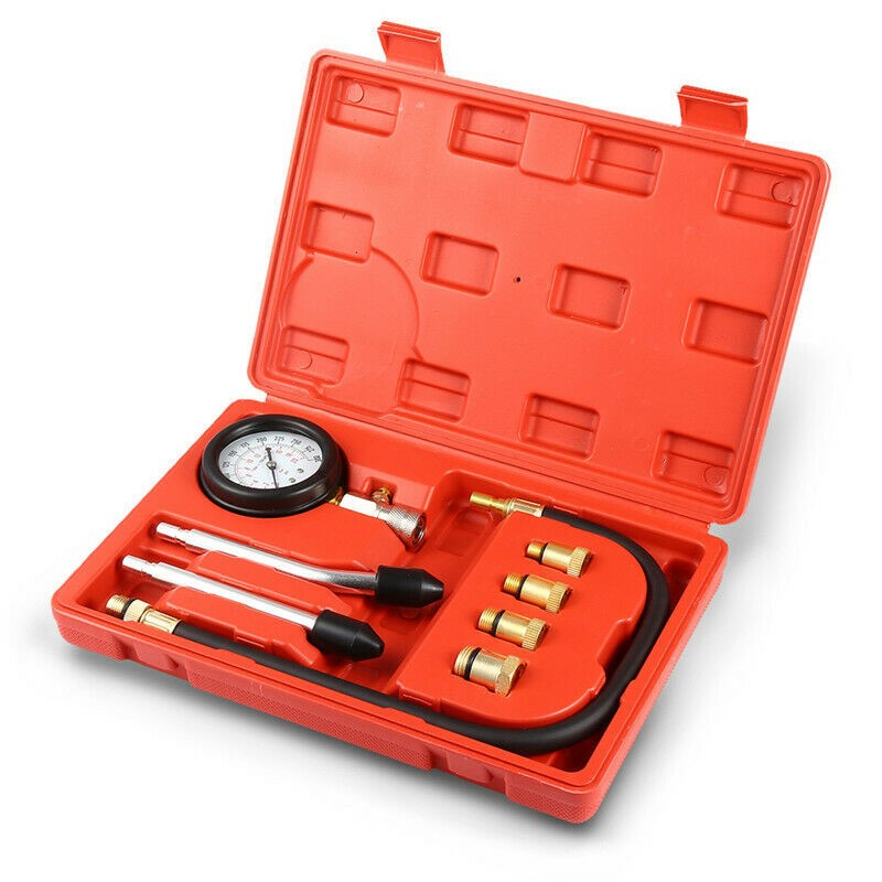Moto Engine Cylinder Compression Gauge Tester Kit Gas Engine Diagnostic Tool US