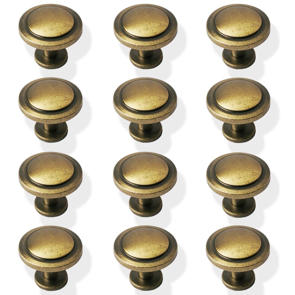 Bronze Vintage Dresser Knobs 12 Pack Antique Round Cabinet Knobs Pulls for Ki...