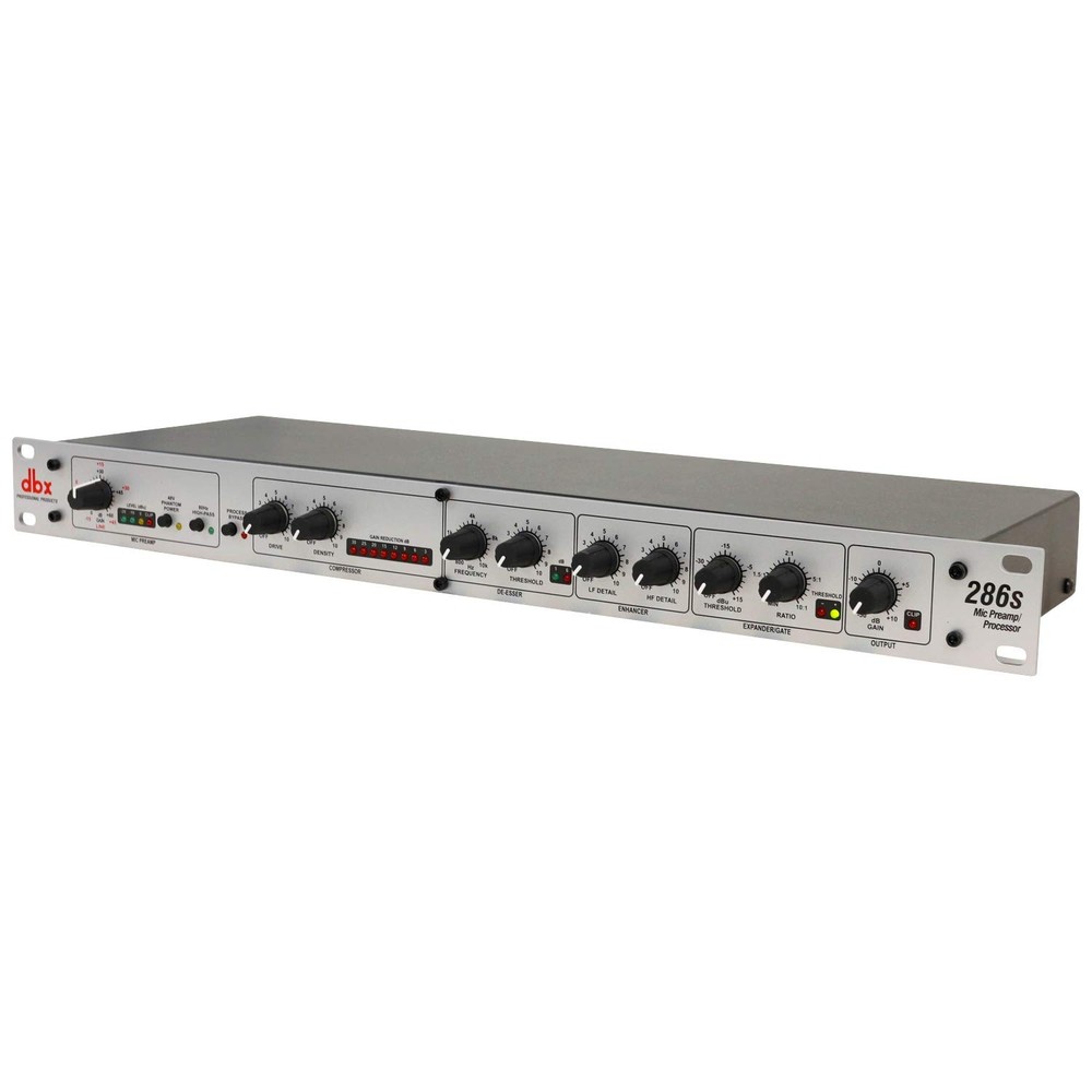 dbx286s Vocal Processor: Mic Preamp, Compressor, De-Esser & Enhancer - Silver