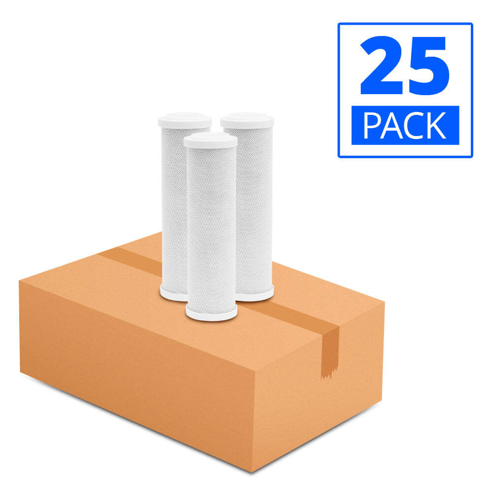 25 Pack 2.5" x 10" Standard Activated Carbon Filter: Chlorine Removal