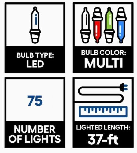 GE StayBright 75-Count 37-ft Constant Multicolor C9 LED Christmas String Light