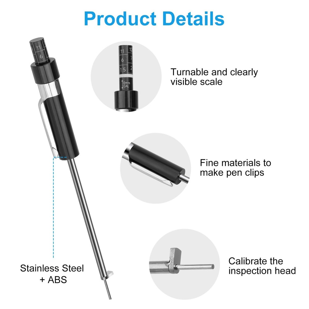 Brake Pad Clearance Gauge with Visual Scale Tool for 6mm Base Plate Vehicles