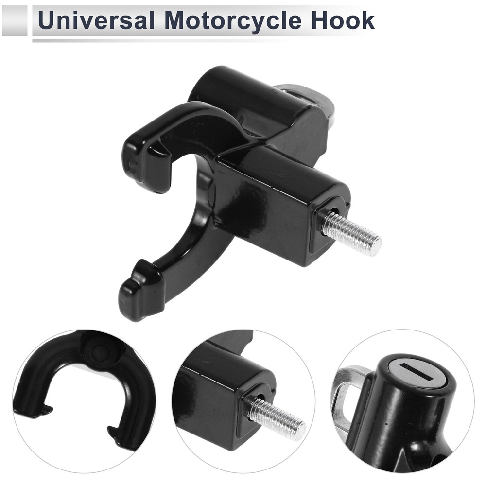 Double Metal Motorcycle Hook 1 Set Black