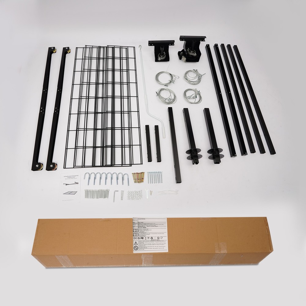 Overhead Garage Lifting Storage Rack, Adjustable Height Garage Storage Rack NEW