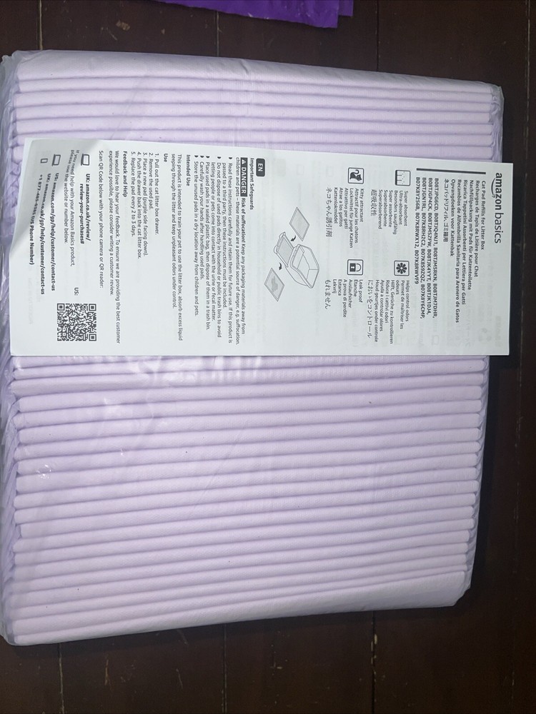 Amazon Basics Cat Pad Refills for Litter Box 40-count