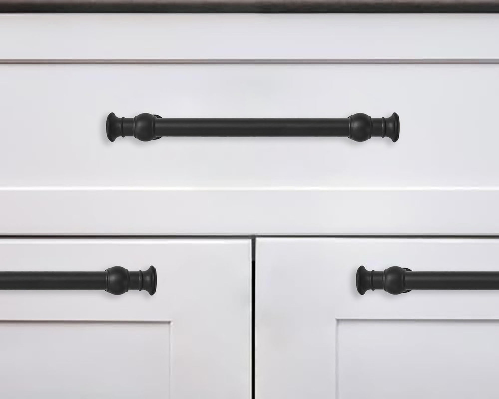 Matte Black 8" Cabinet Pulls - 10 Pack Heavy Duty Home Handles