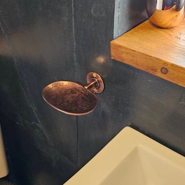 Hand Engraved Copper Wall Mounted Soap Dish, Handmade Soap Holder Copper , Handc