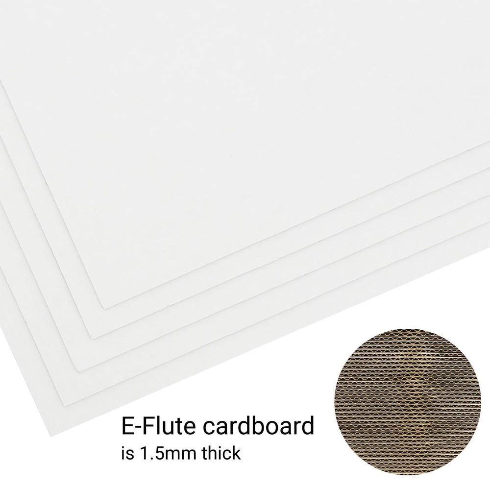 zmybcpack 200 White 5x7" Corrugated Cardboard Sheets - Durable & Protective