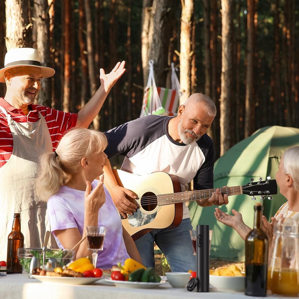 Electric Wine Opener, Automatic Corkscrew with Foil Cutter, One-Button Black