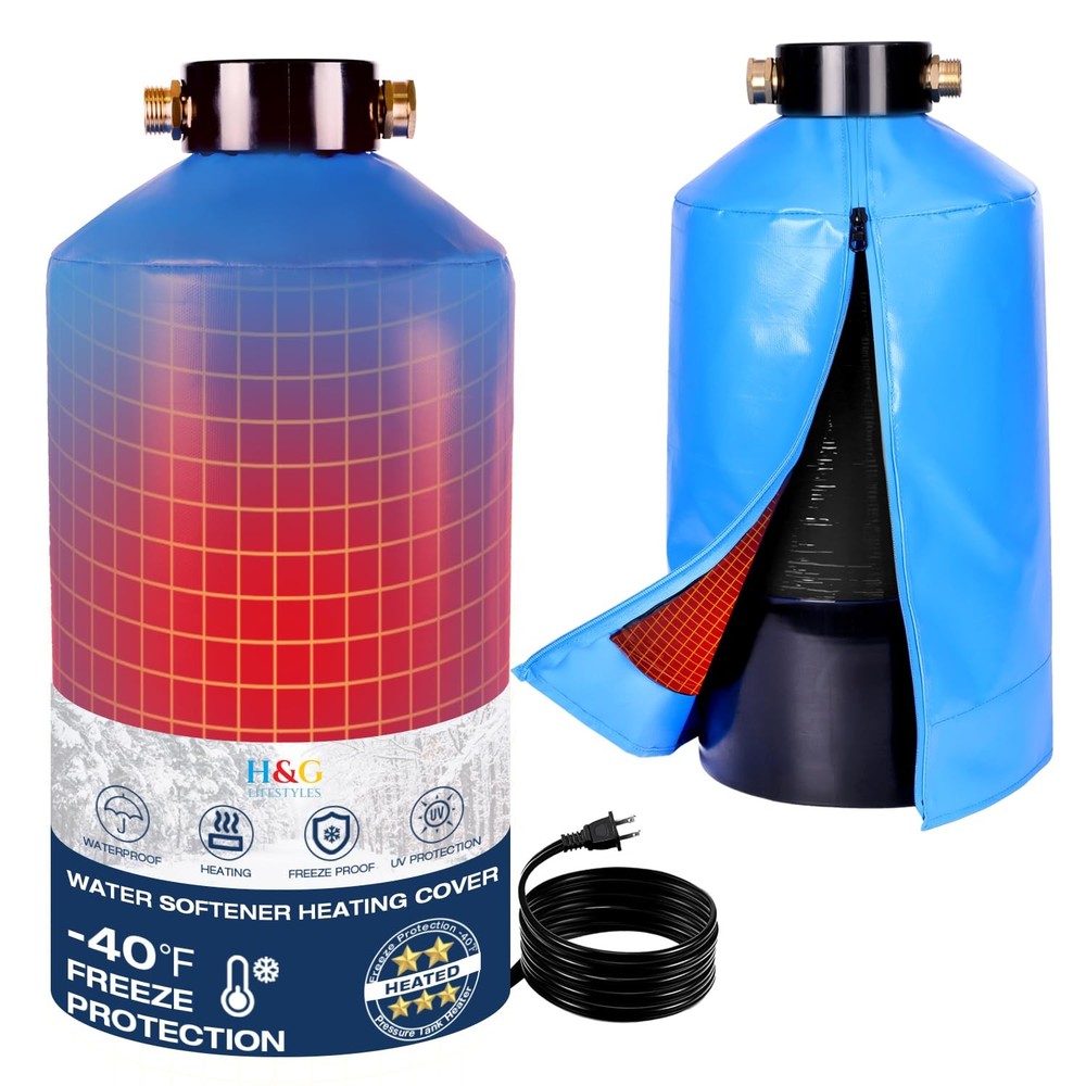 H&G Lifestyles Heated Water Softener Cover for Winter, 35W 110V Heating Pad, ...