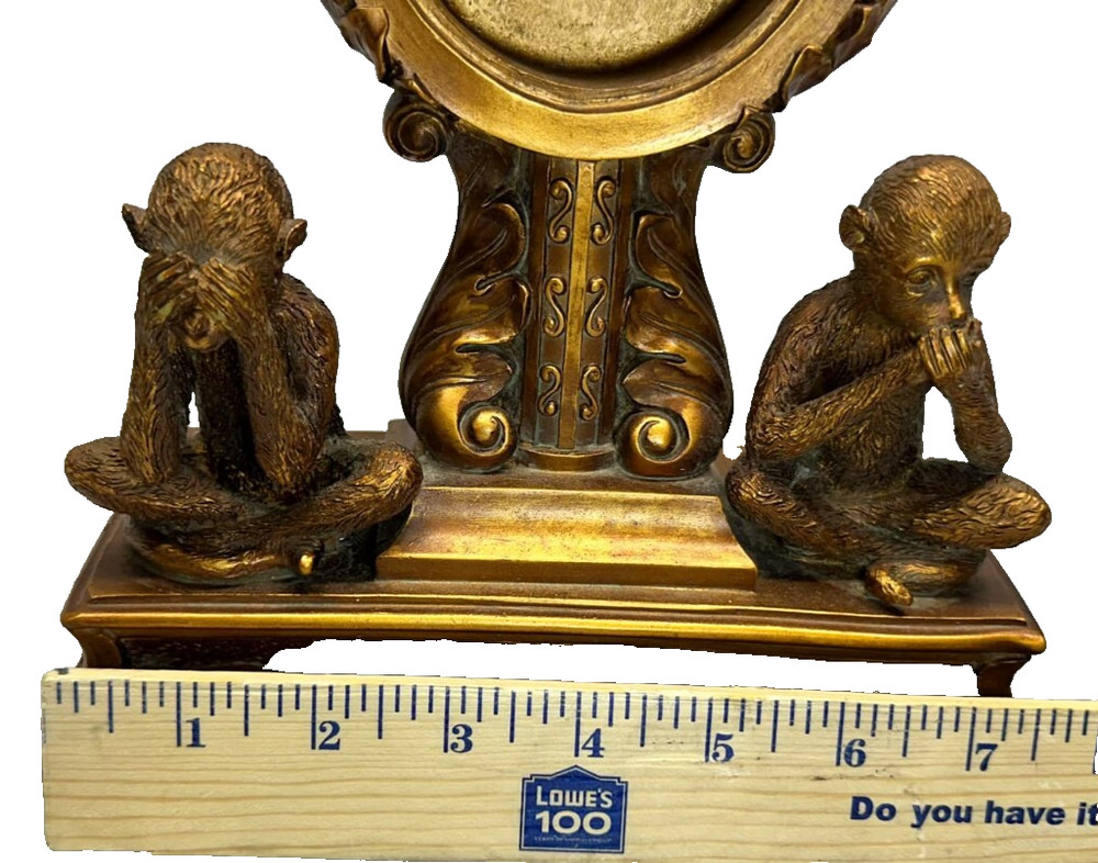 Vintage Three Wise Monkeys Mantel Clock (NO CLOCK) - PREOWNED