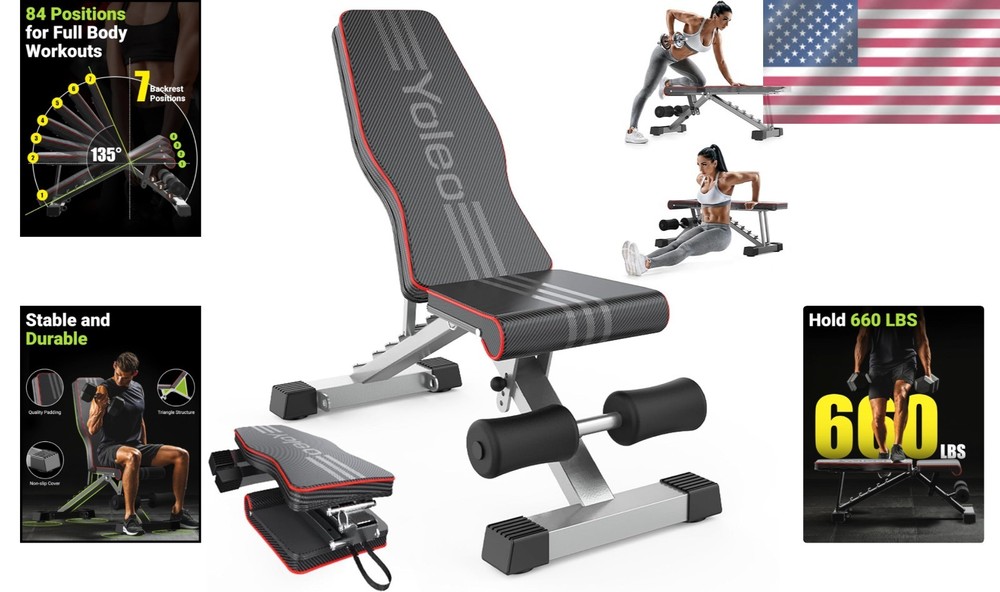Versatile Incline Decline Flat Bench - Adjustable Options