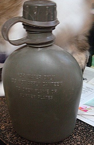 ORIGINAL VIETNAM WAR US ARMY M1956 Plastic Canteen DATED 1965, USED , FREE Ship