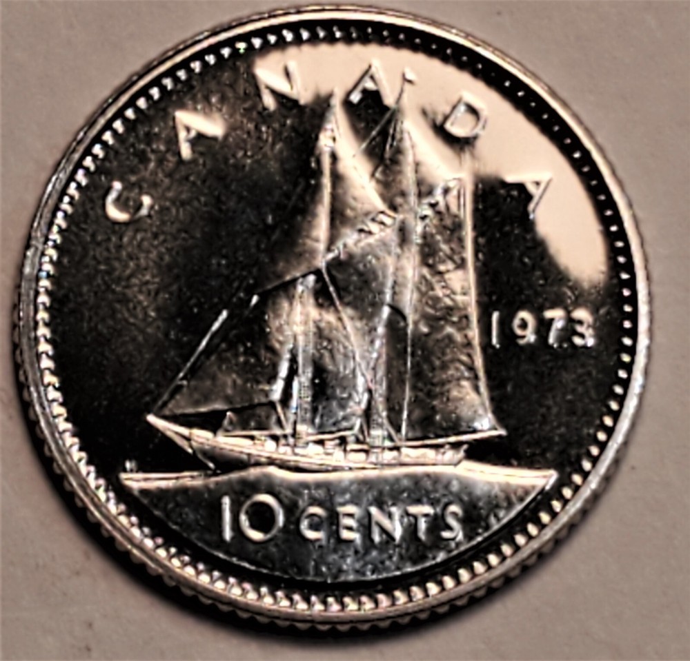 1973 SPECIMEN CANADA 10 Cent Dime Uncirculated Coin SP UNC