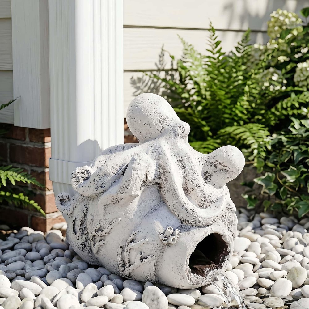 Octopus Gutter Diverter, Rain Gutter Extender, Eco-Friendly Resin Sculpture