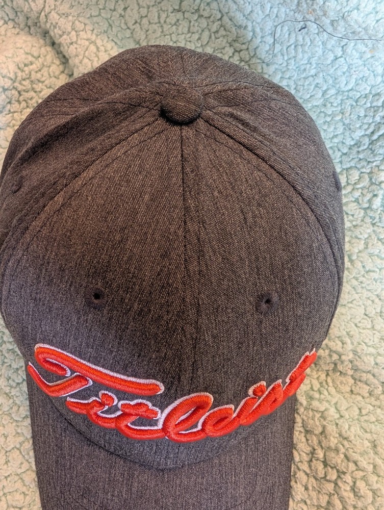 Titleist Cap Hat Men Gray Medium Orange Script T13