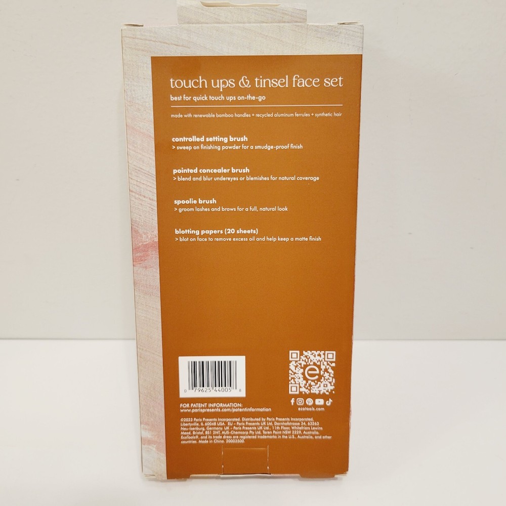 Eco Tools Touch Ups & Tinsel Face Set 3 Make up Brushes