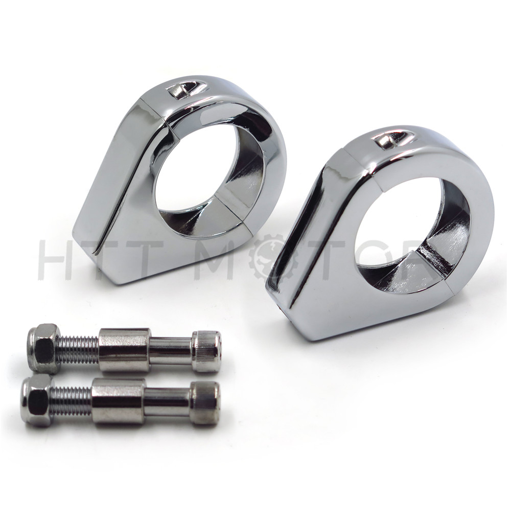 Turn Signal Indicator Relocation Fork Clamp Kit For Harley Softail 41Mm Chrome