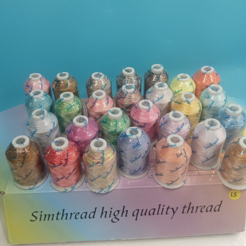 Simthreads 28 Variegated Colors Embroidery Machine Thread 1100 Yards Each