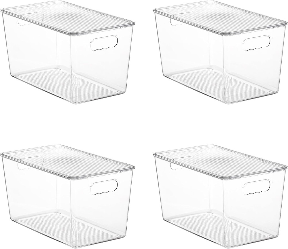 6-Piece Clear Stackable Storage Container Set (with Lids)
