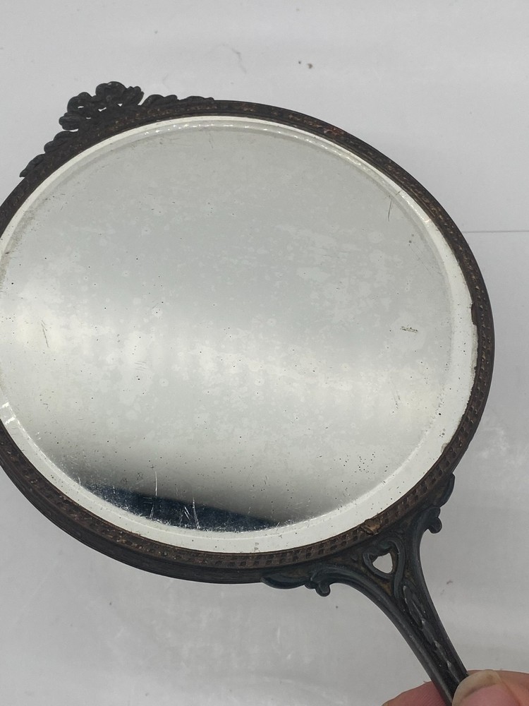 Vintage Vanity Hand Mirror – Decorative Metal Frame