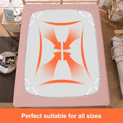 8 Pcs Sheet Straps with Metal Clips, Triangle Bed Sheet Straps Adjustable,