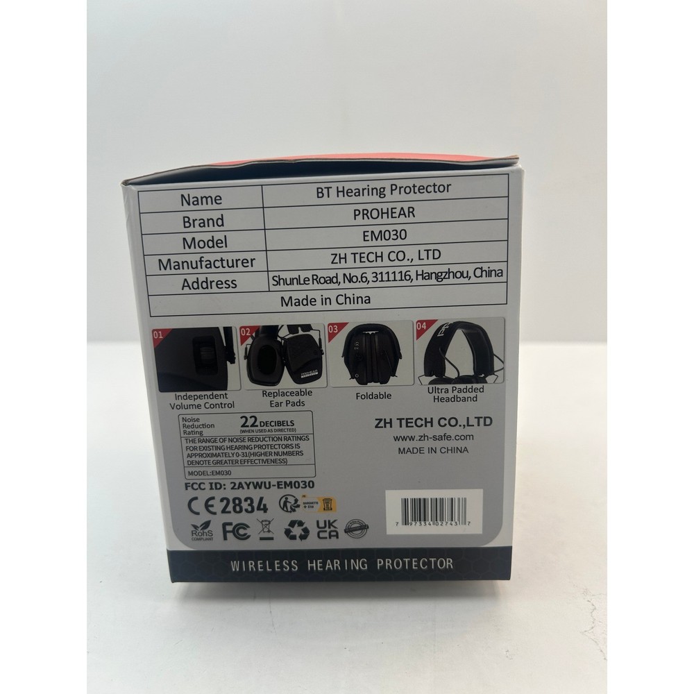 PROHEAR EM030 BT Hearing Protector Unisex OS Black