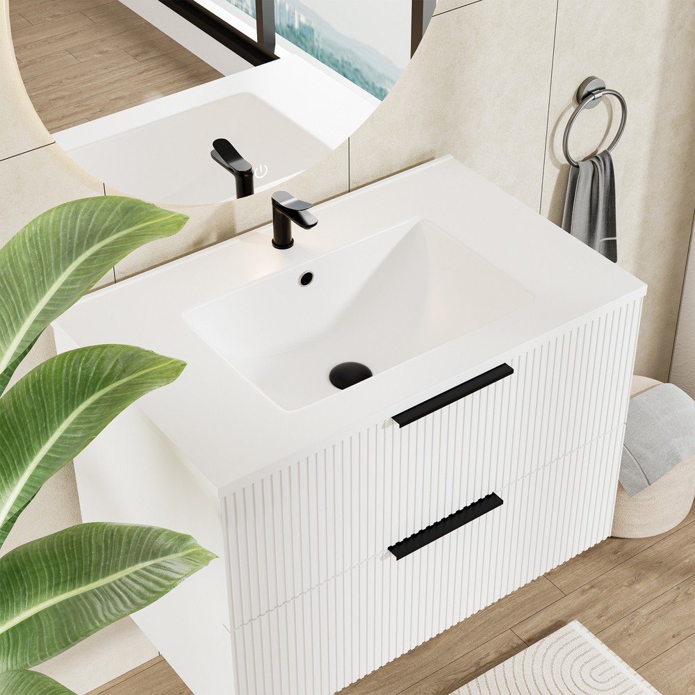 30 Inch White Bathroom Vanity without Sink