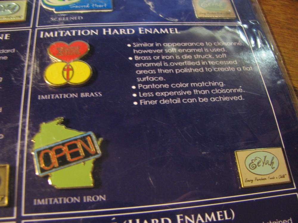 Biz Pins Lapel Pin Sample Card Flat# OM