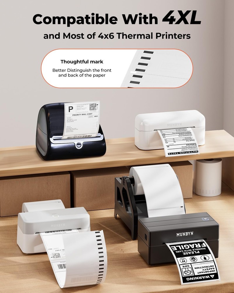 MUNBYN 4x6 Direct Thermal Printer Label, Shipping Labels Compatible with