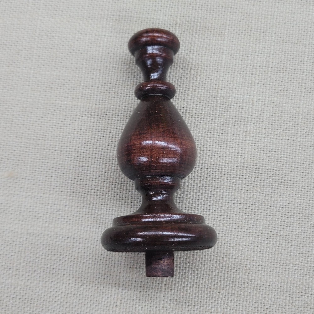 Short 3" Dark Walnut Pawn Style Clock Finial