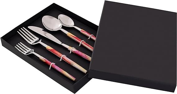 Red pink/ Print Cutlery Set