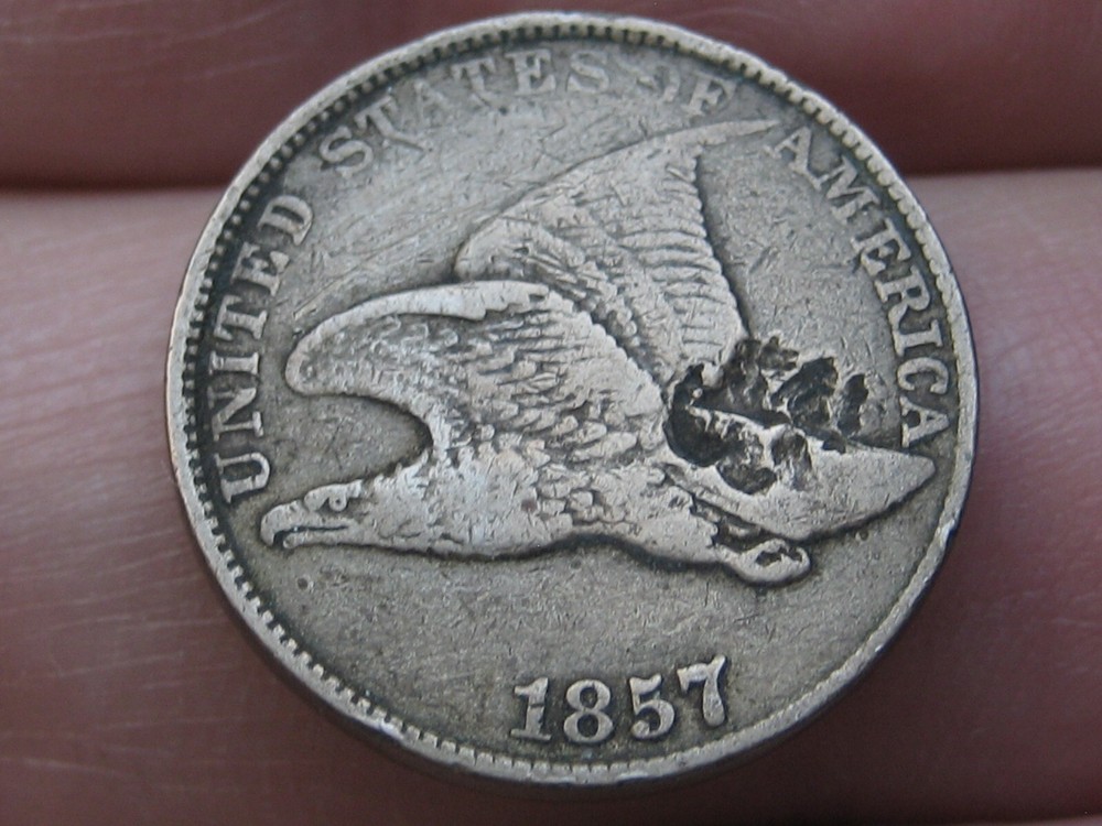 1857 Flying Eagle Penny Cent- VF/XF Details
