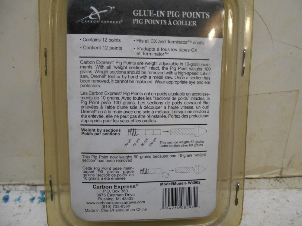 Carbon Express Glue-in pig points