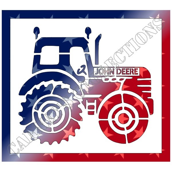 8"x9" Clear Plastic Stencil - Tractor (RA26)