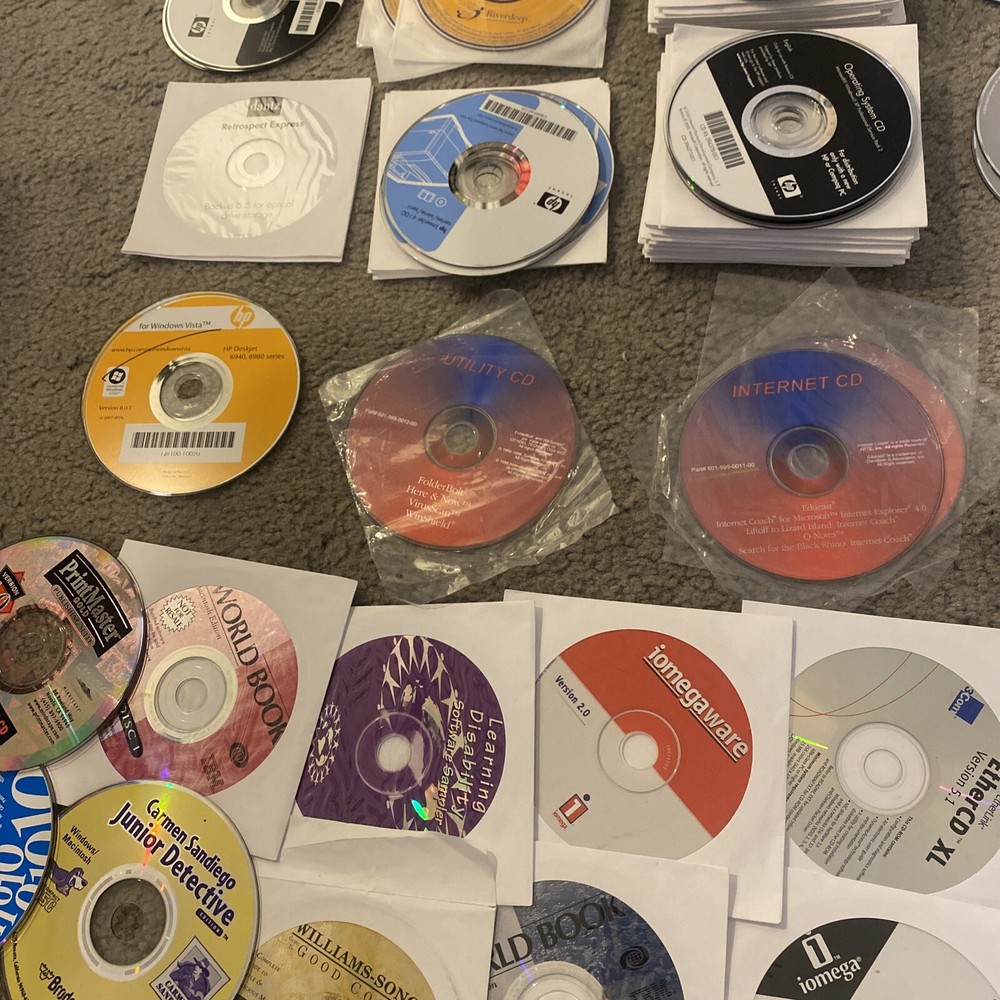Vintage Computer Software Disc Lot Software Restore Operating Systems Games 250+